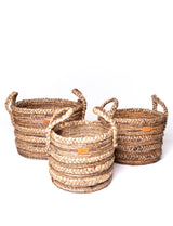 Banana Tappered Basket Waterhyacinth Braided