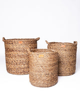 Natural Braided Waterhyacinth Round Basket