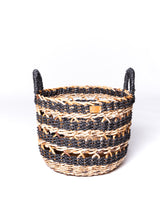 Banana Seagrass Round Basket Natural/Black