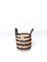 Banana Seagrass Round Basket Natural/Black