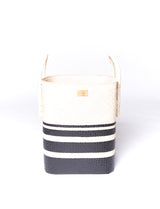 Black/White Pandanus Rounded Basket