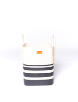 Black/White Pandanus Rounded Basket