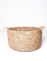 Natural Braided Waterhyacinth Basket Round