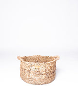 Natural Braided Waterhyacinth Basket Round