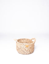 Natural Braided Waterhyacinth Basket Round