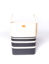 Black/White Pandanus Rounded Basket